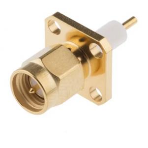 4-Hole Flange Panel Mount SMA Connector Straight (Plug, Male,50Ω) L15.4mm L25mm L30.8mm